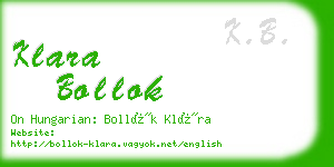 klara bollok business card